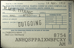 To: Jagerstrasse 11 Berlin Germany "8754ANHQSPPAIXWBFCXY AM" (coded message, when decoded reads: "...Rubaiyat hidden in boiler room 3, coal chute 4. SB will deliver painting after pickup. Will confirm... Zeitel")