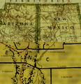 Views of the Arizona and New Mexico territorial map inside the town jail